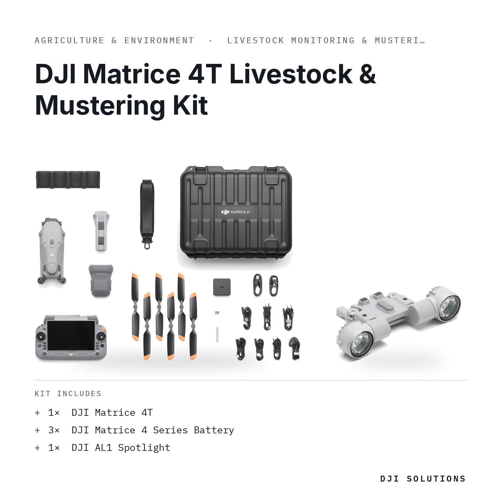 DJI Matrice 4T Livestock & Mustering Kit — kit contents graphic